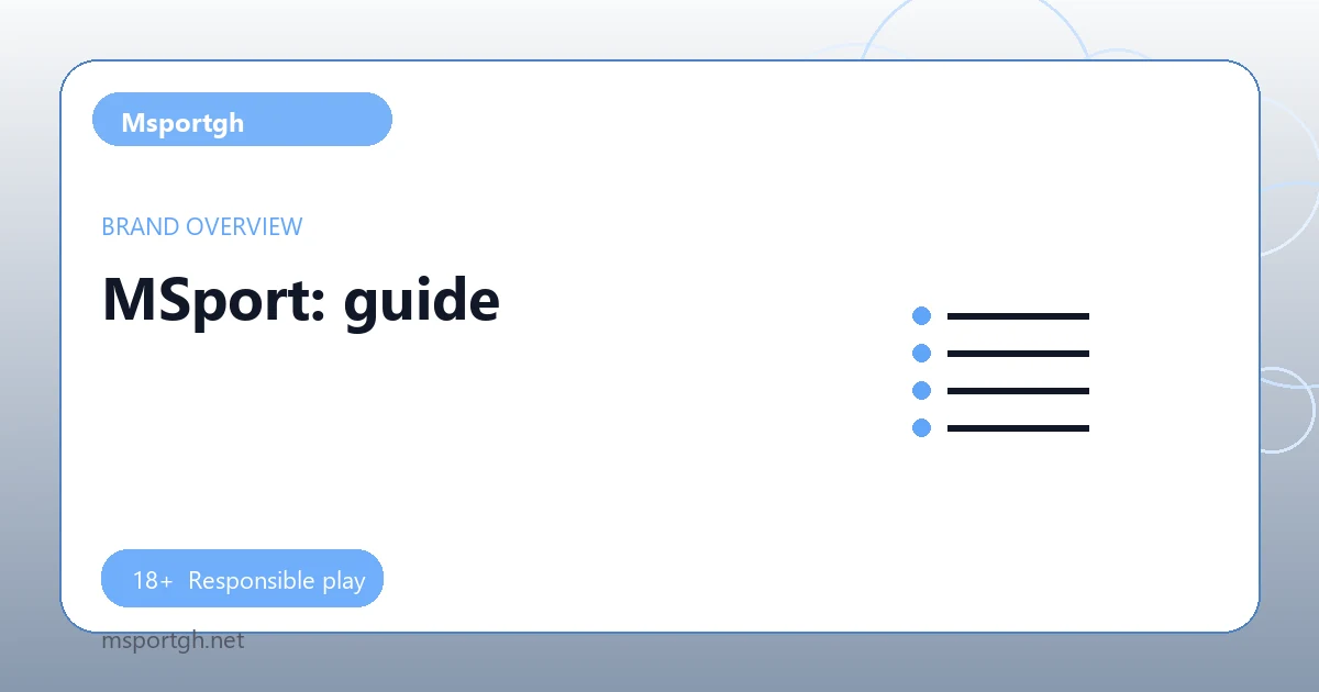 MSport: guide - Msportgh guide