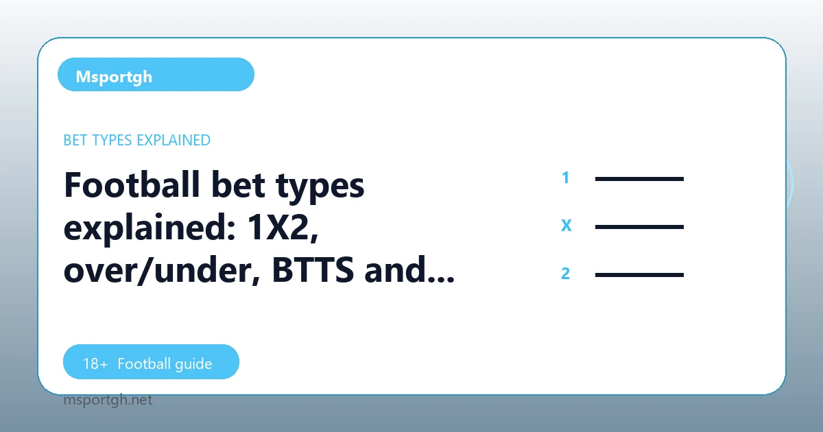 Football bet types explained: 1X2, over/under, BTTS and more - Msportgh football guide